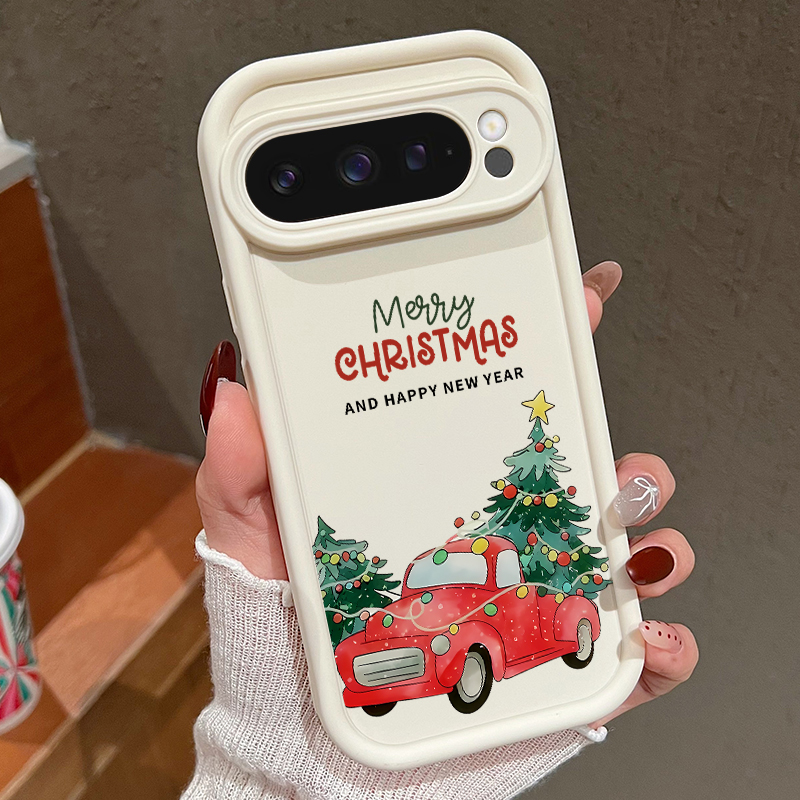 Google Pixel 9 - เคสโทรศัพท์ TPU ลายต้นคริสต์มาส สำหรับ Google Pixel